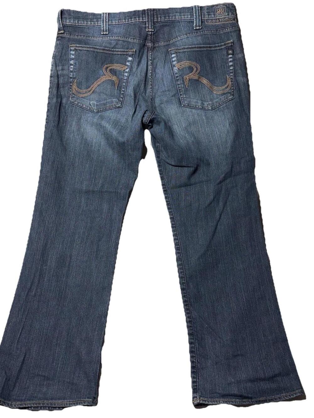 Rock & Republic Men's Relaxed Bootcut Jeans Medium Wash Size 38x30